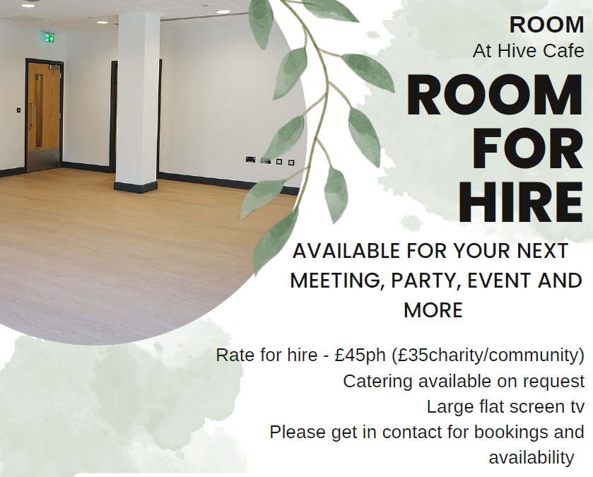 HIVE Café – ROOM FOR HIRE